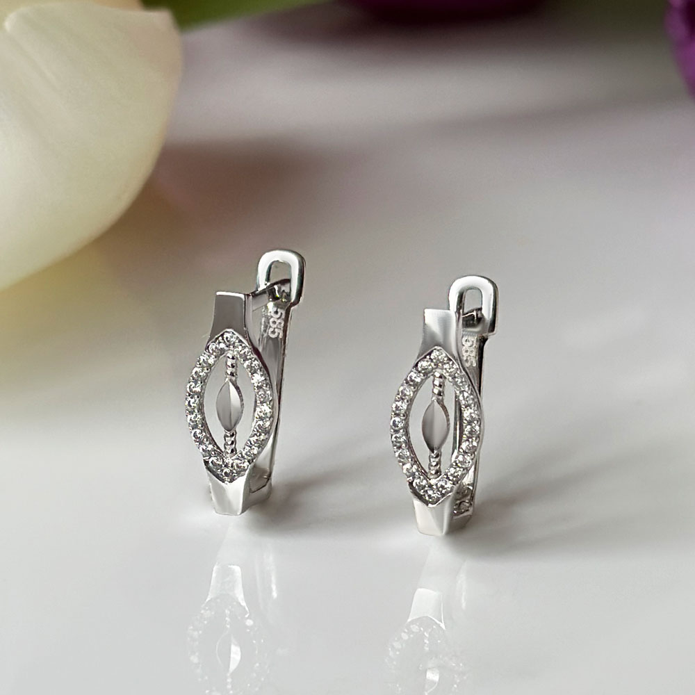 Обеци бяло злато KARINA