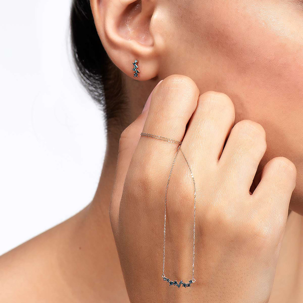 Бяло злато колие с диаманти Blue Lagoon