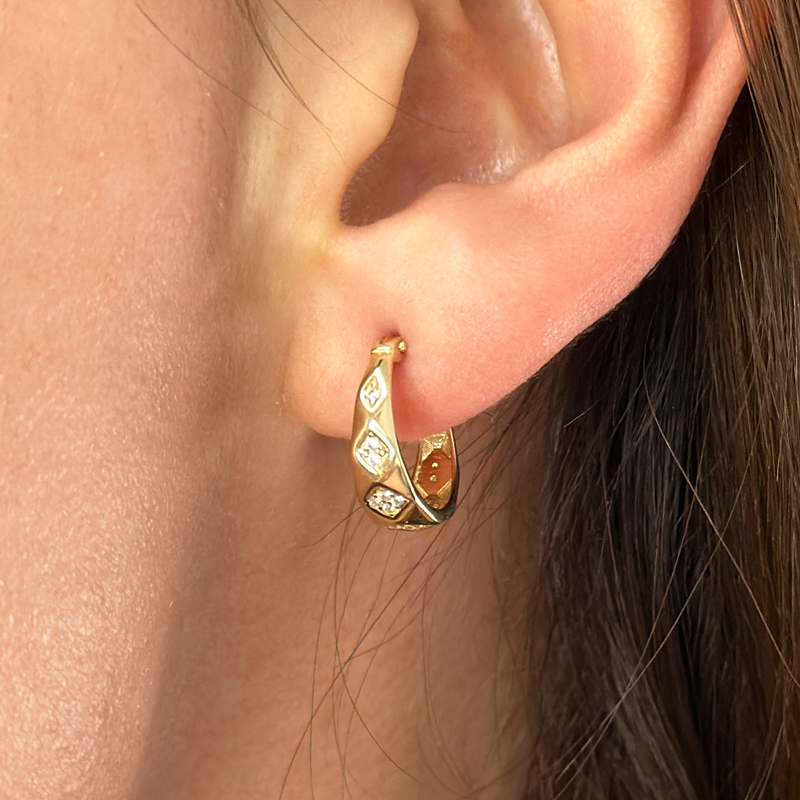 Обеци халки  жълто злато Anastasiya