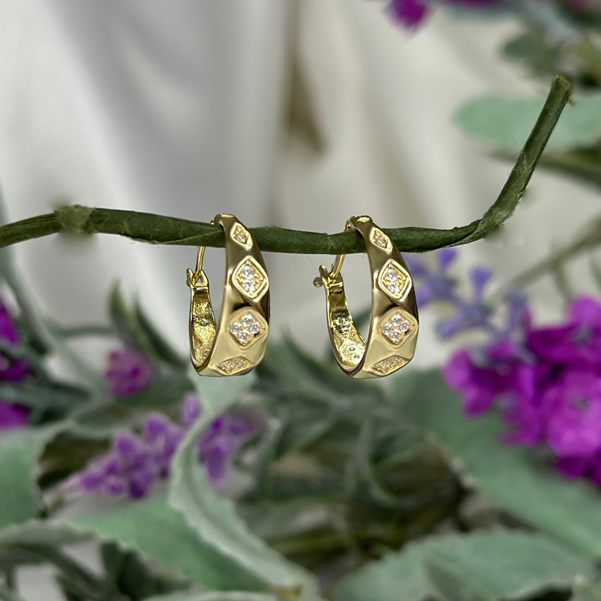 Обеци халки  жълто злато Anastasiya