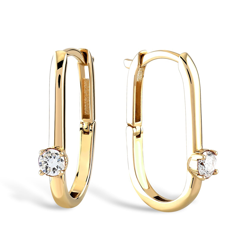 Обеци халки жълто злато Joana