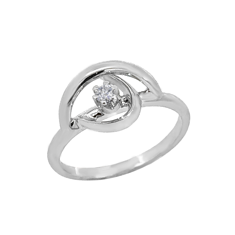 Бяло злато пръстен с диамант RAYA