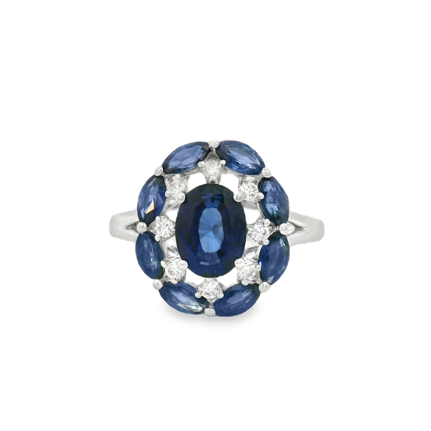 Диамантен пръстен със сапфири SOFIA