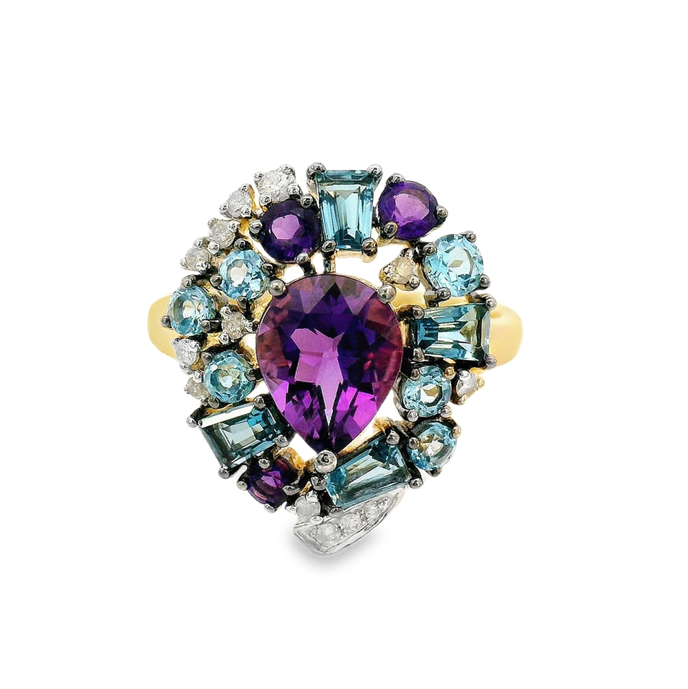 Златен пръстен с диаманти LILIAN