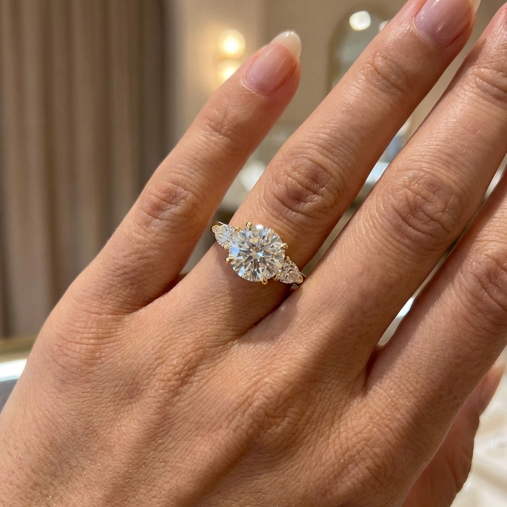 Диамантен пръстен жълто злато Larisa