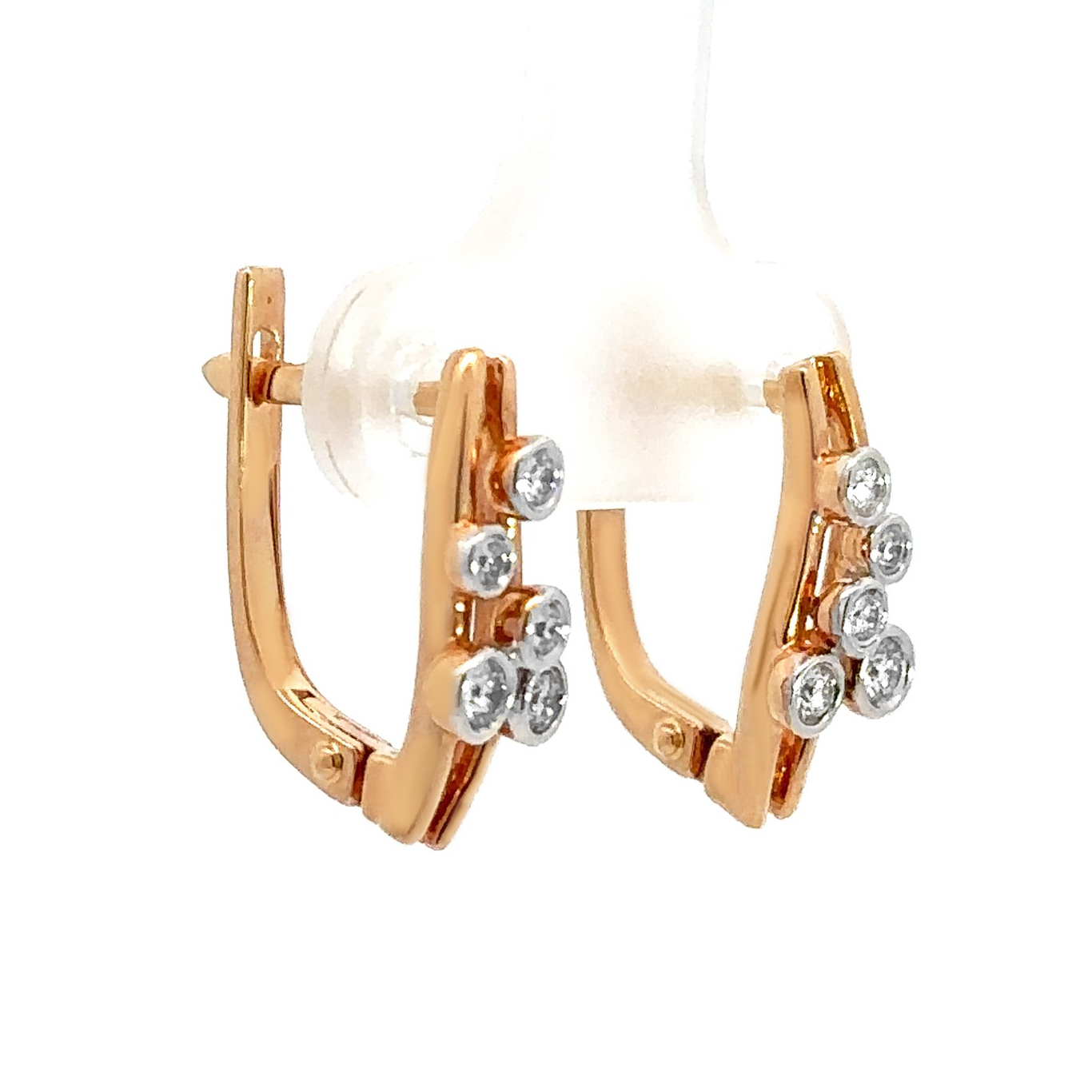 Розово злато диамантени обеци SANQ