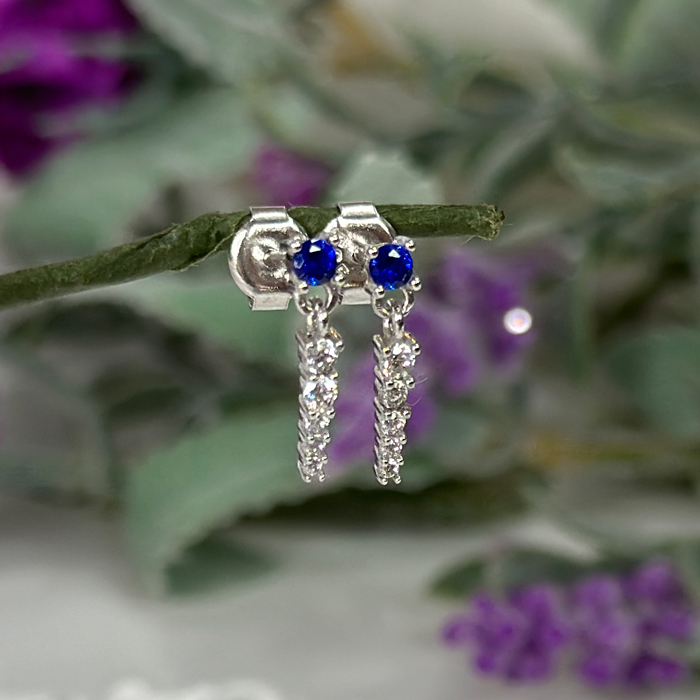 Бяло злато висящи обеци Vanesa