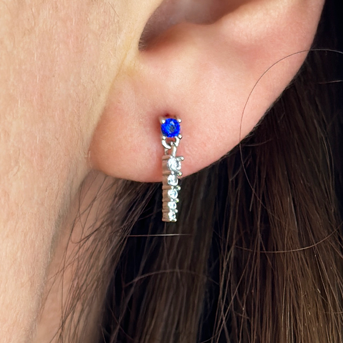 Бяло злато висящи обеци Vanesa