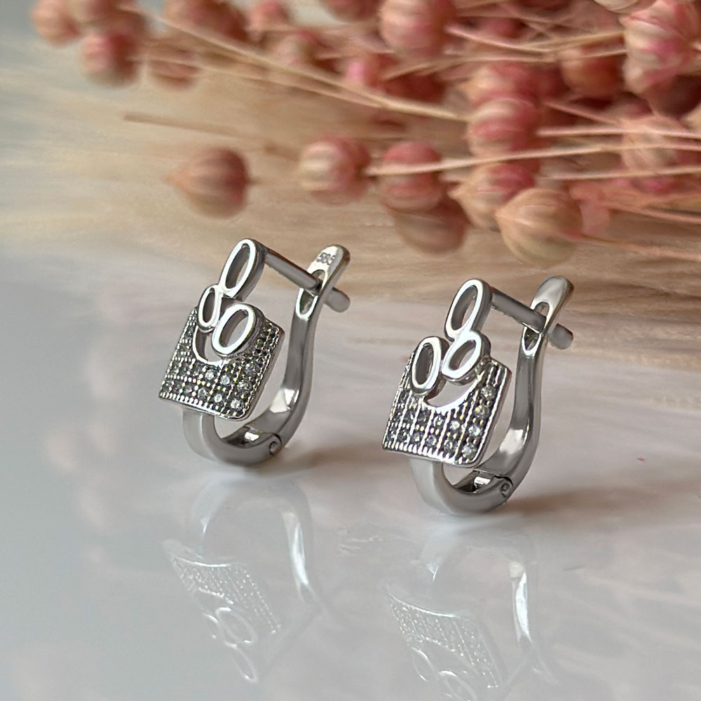 Бяло злато обеци VIVIAN