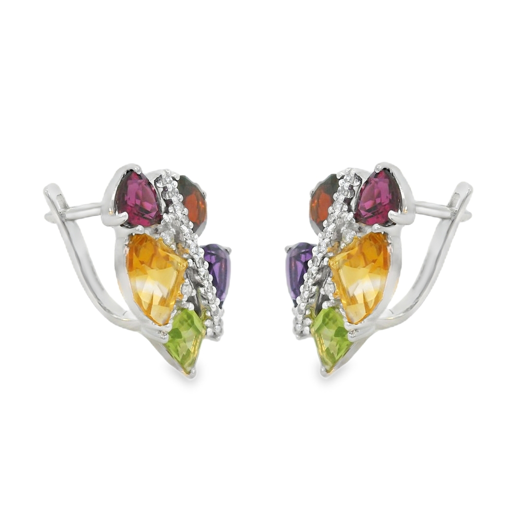 Бяло злато обеци с диаманти MAREA