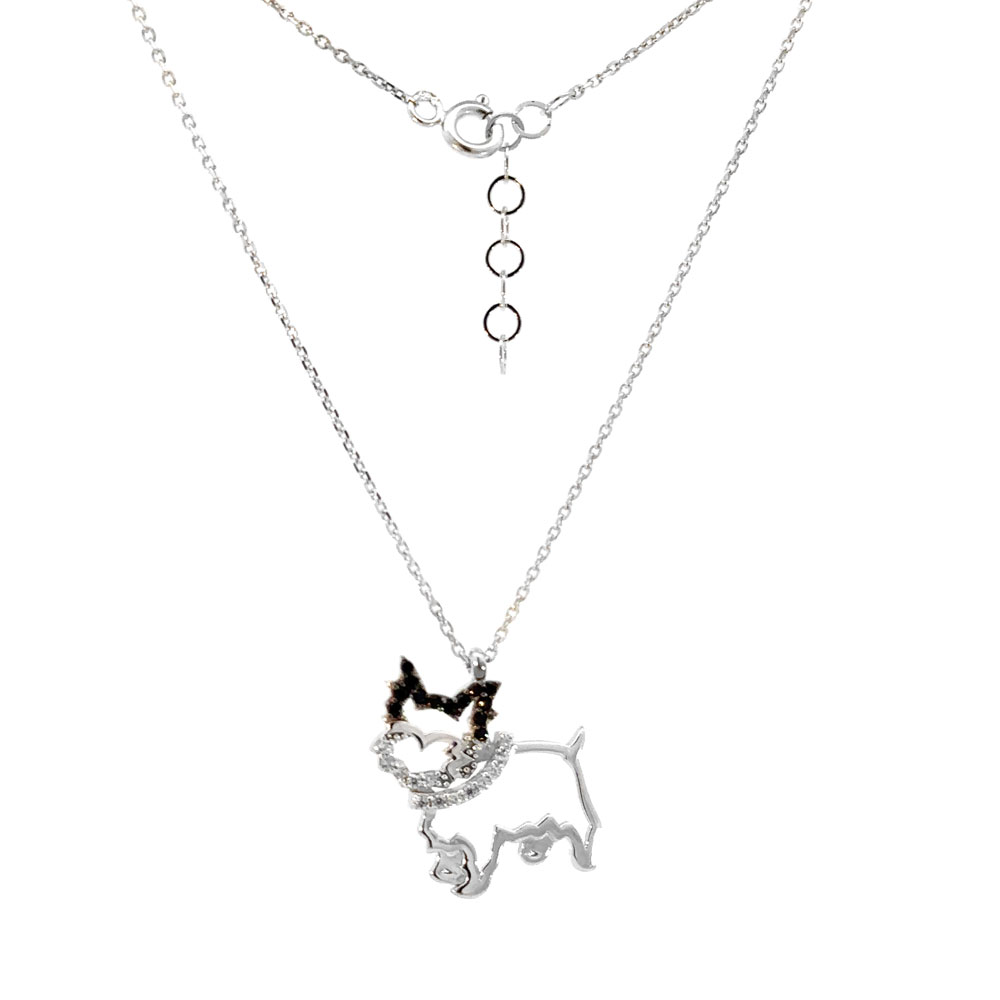 Колие бяло злато кученце puppy