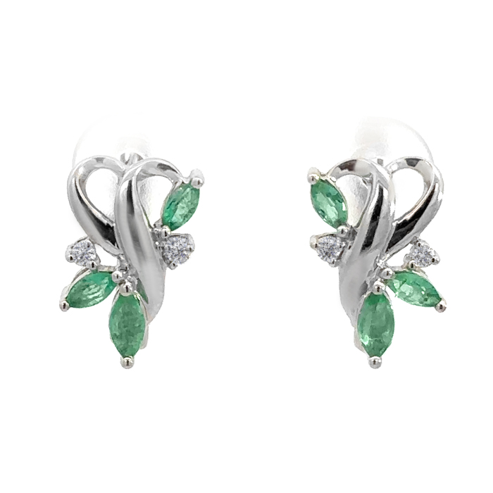 Обеци от бяло злато с диаманти BEKI