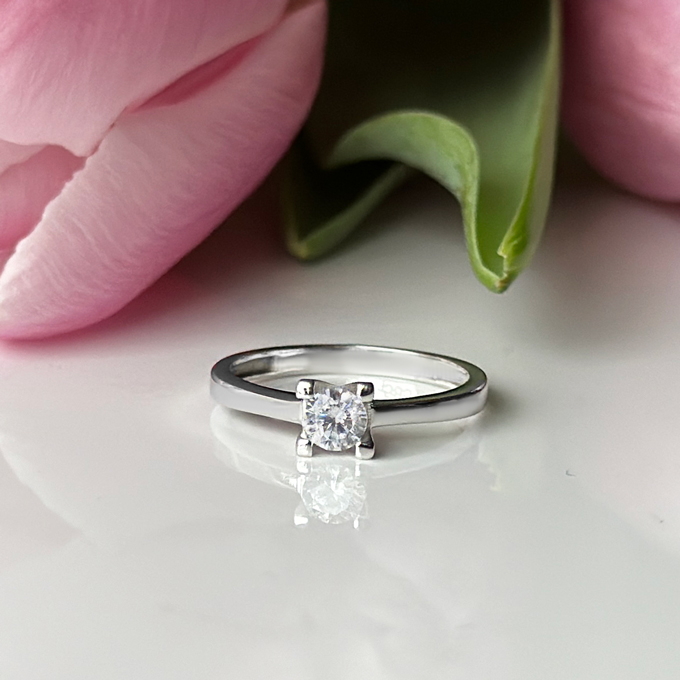 Годежен пръстен бяло злато GRACIA