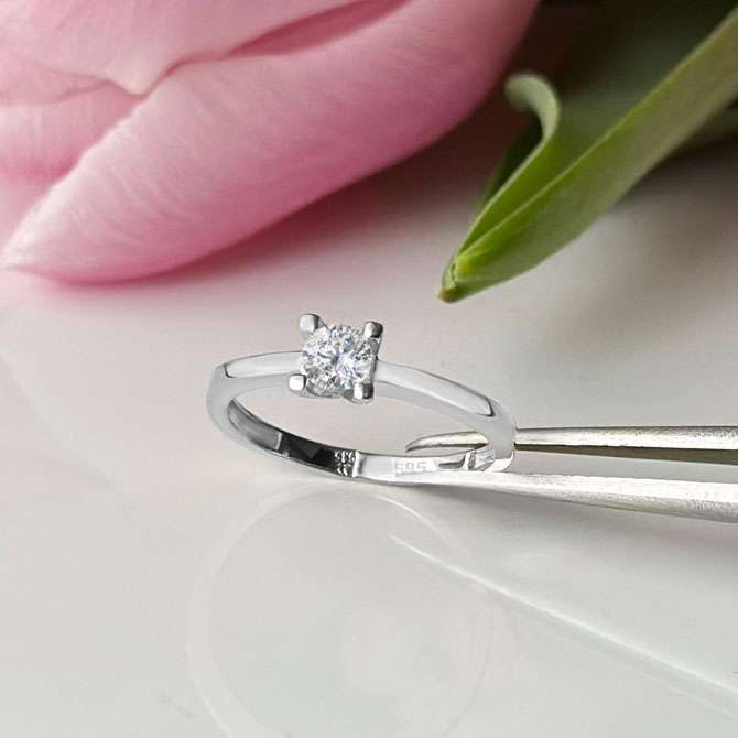 Годежен пръстен бяло злато GRACIA