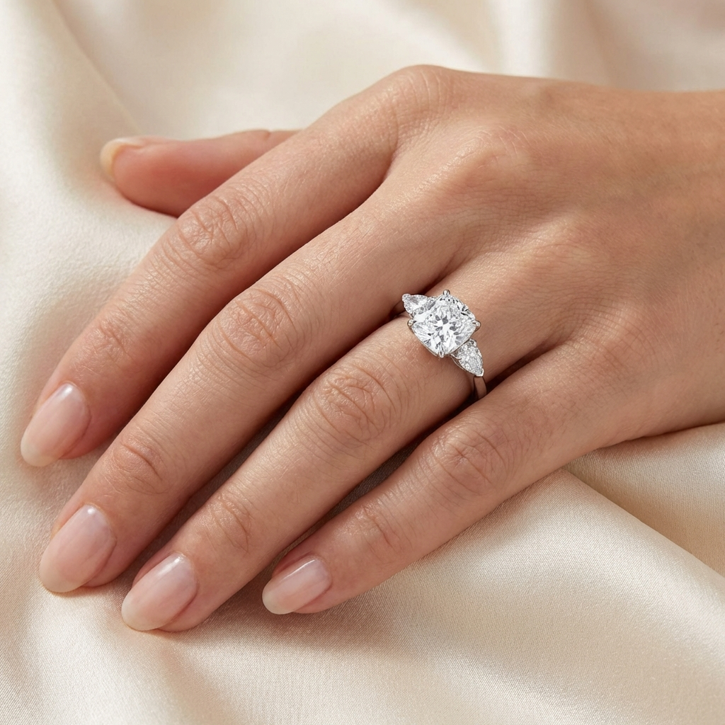 Диамантен пръстен бяло злато KIARA 