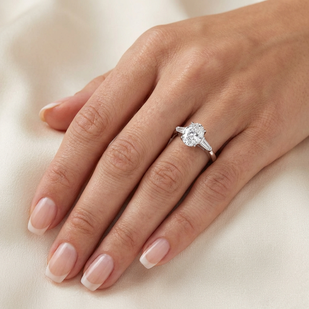 Диамантен пръстен бяло злато  SANYA