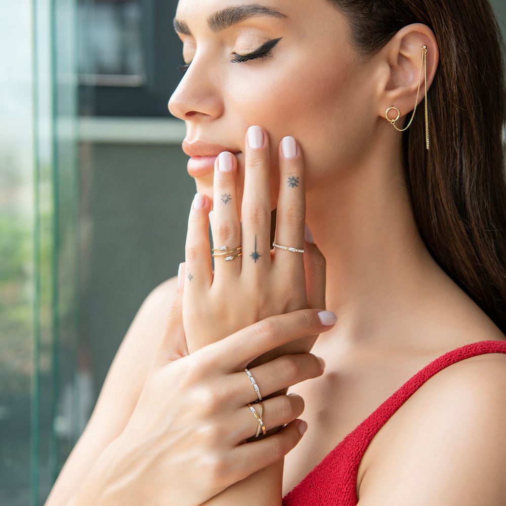 Златен пръстен бяло злато ALEXA