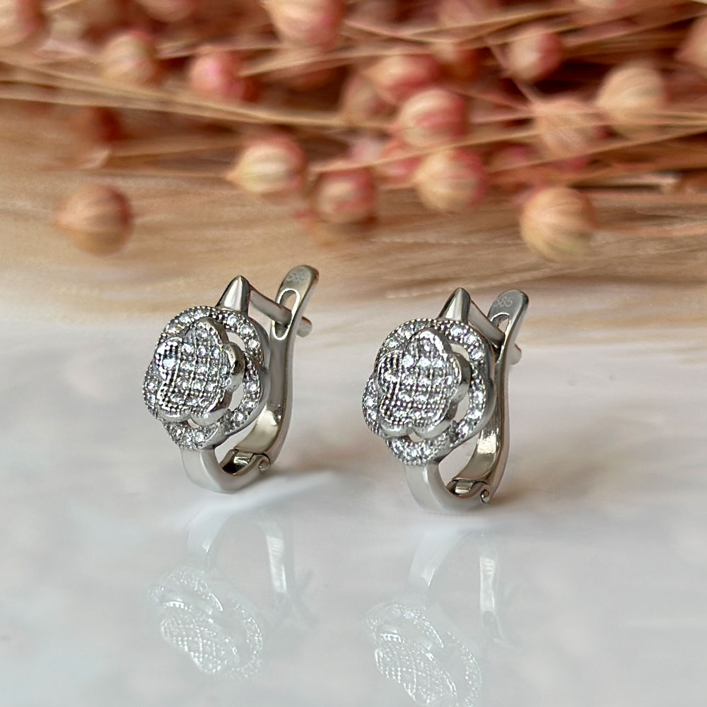 Обеци бяло злато  GERI