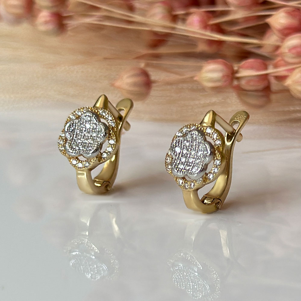 Обеци жълто и бяло злато KARI