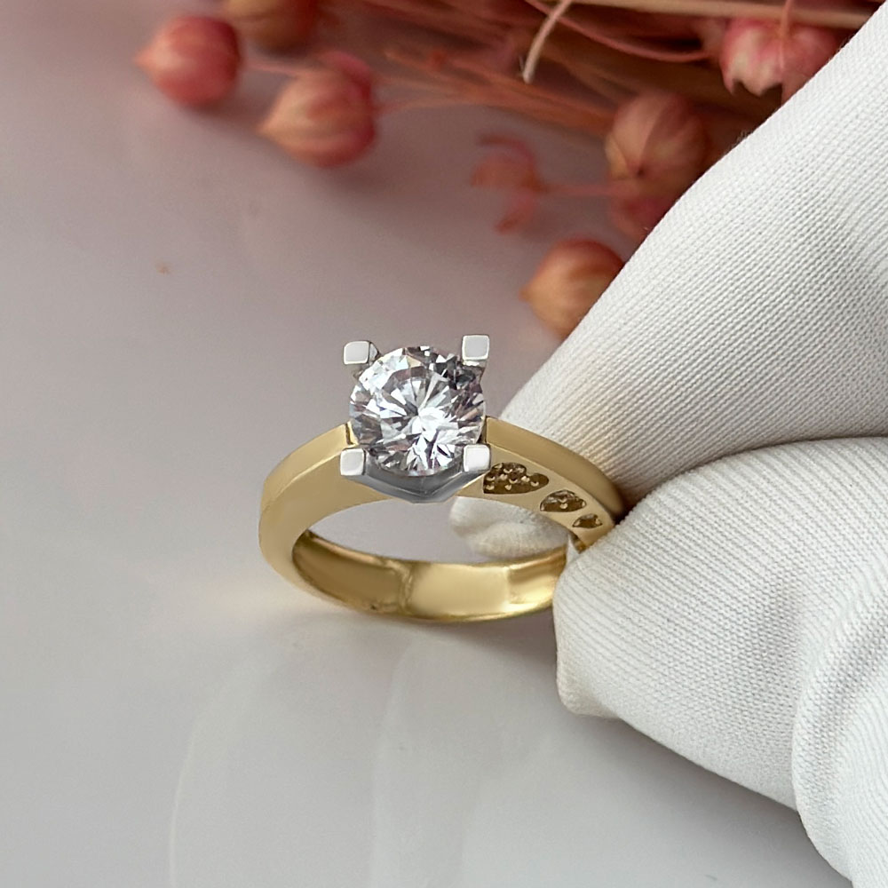 Годежен пръстен жълто злато triple heart