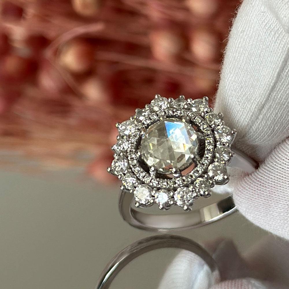 Диамантен пръстен бяло злато DAYANA