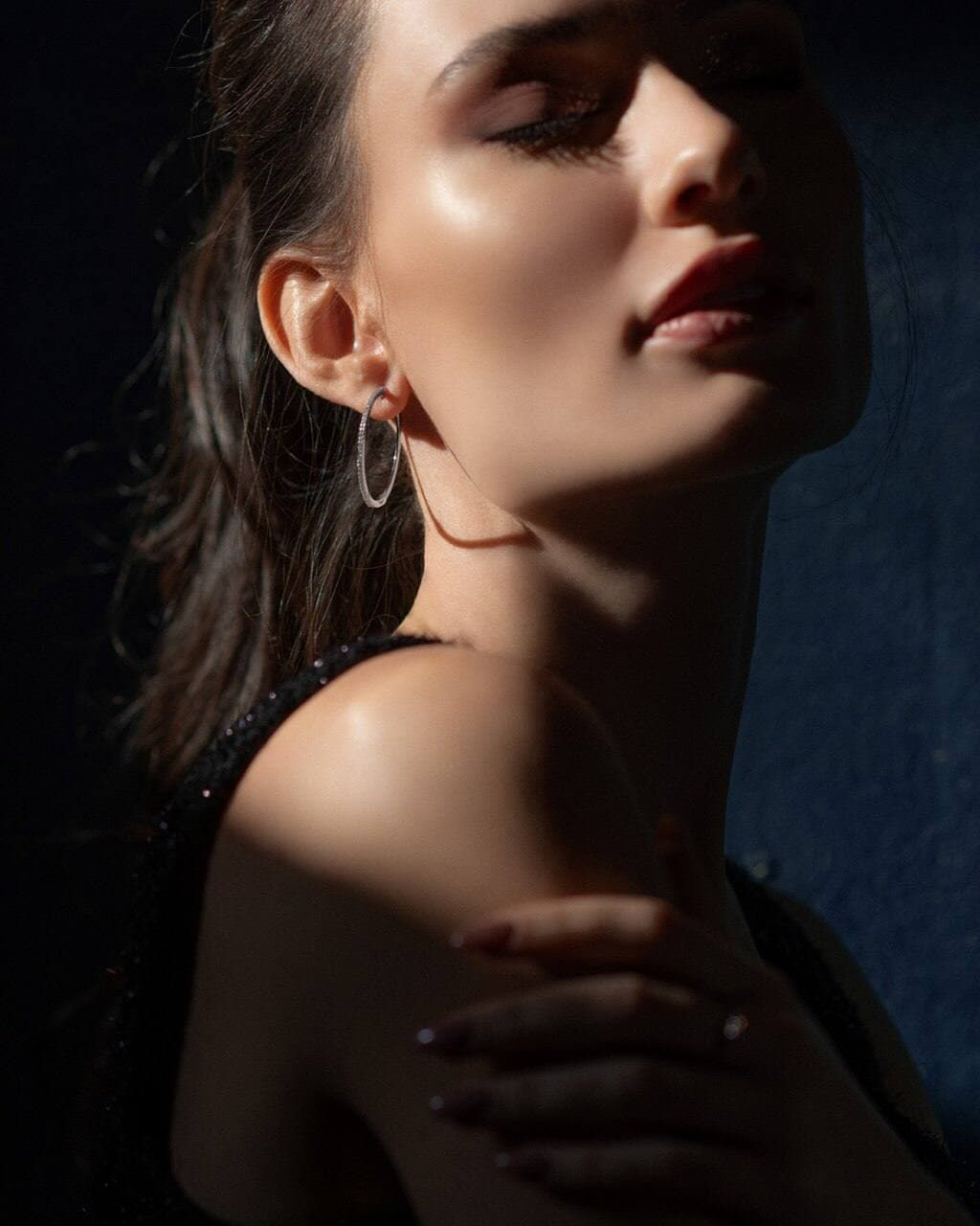 Златни обици халки с диаманти