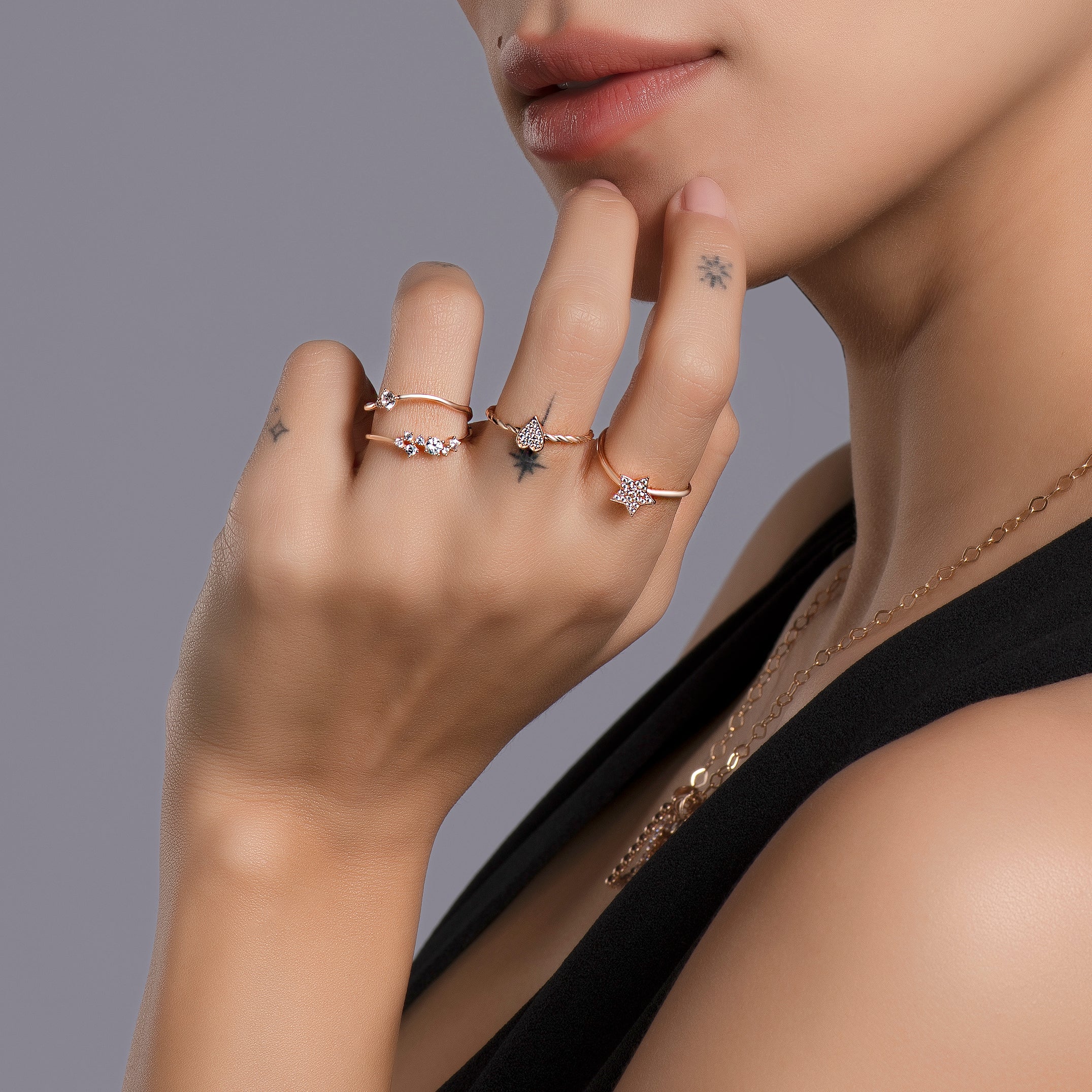 Златен пръстен от розово злато  Super Star