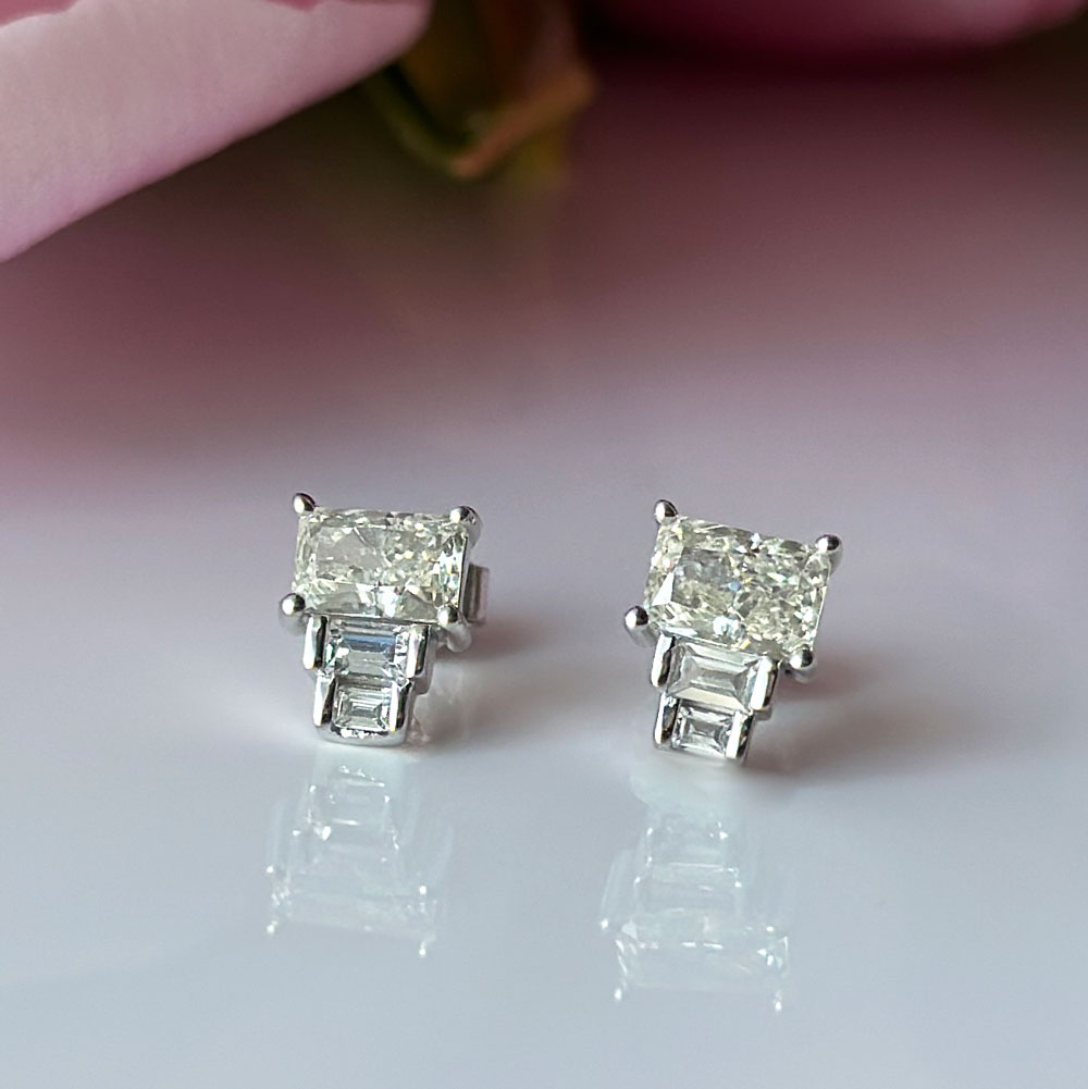 Обеци бяло злато Ashley