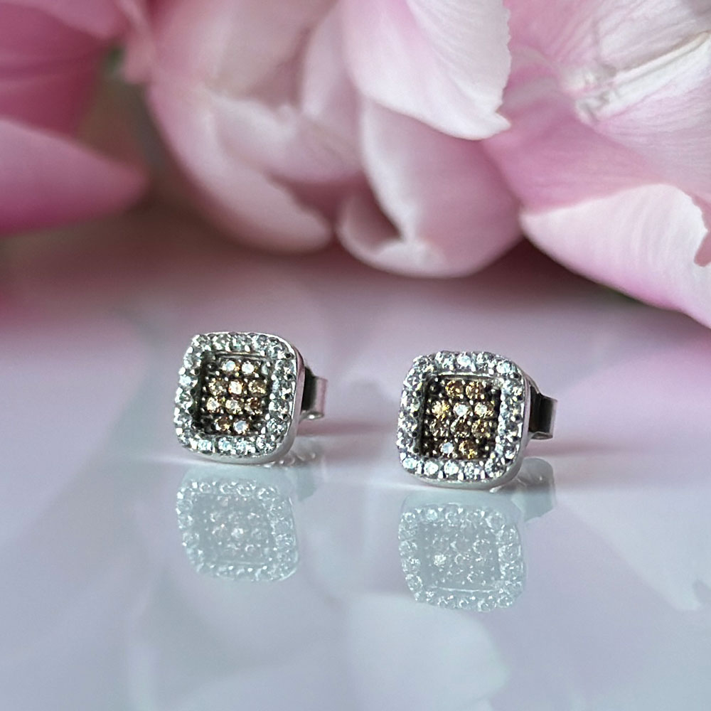 Обеци бяло злато Bianca