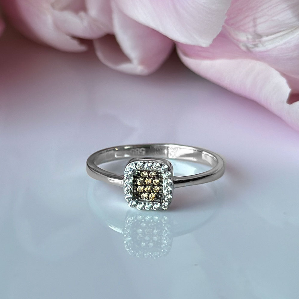 Пръстен бяло злато Bianca