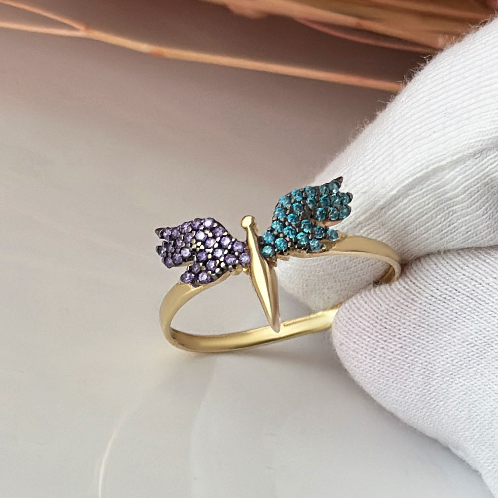 Пръстен жълто злато феникс