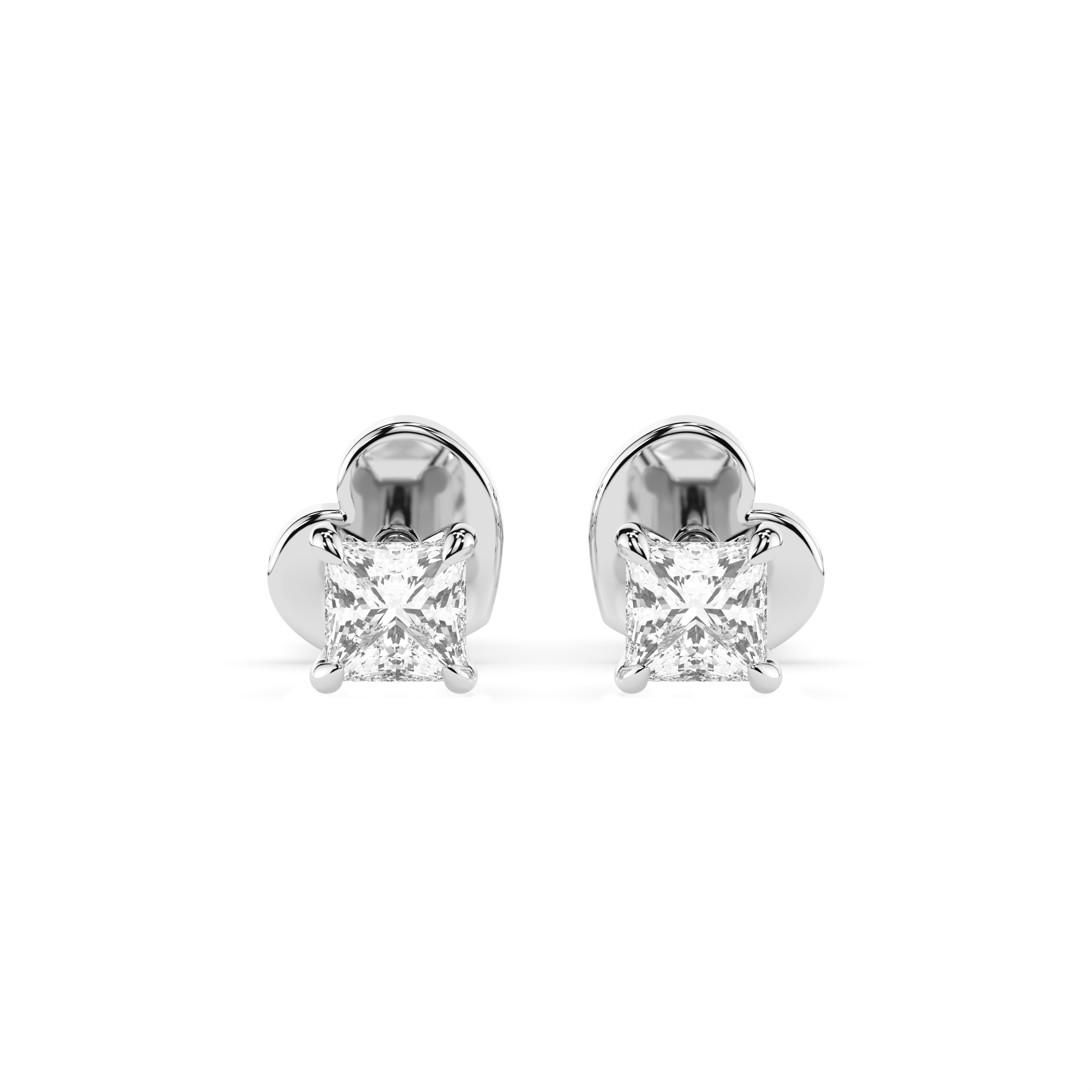 Диамантени обеци с квадратен диамант