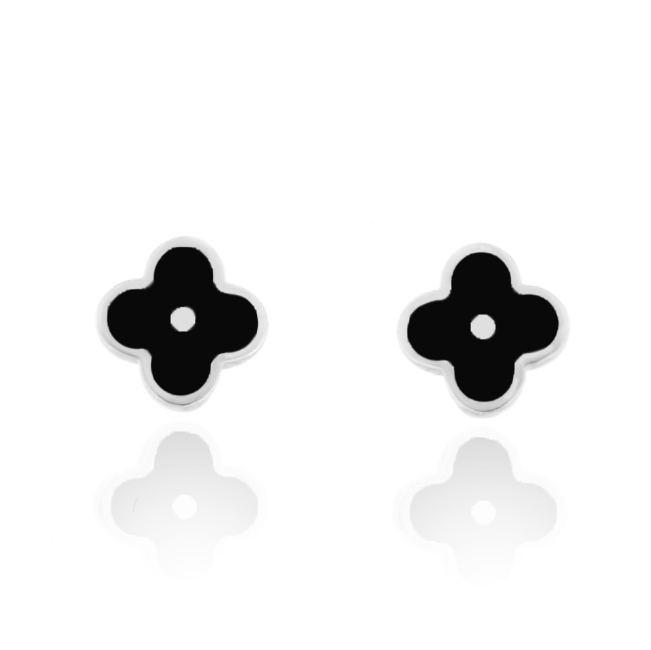 Златни обици на винт Clover