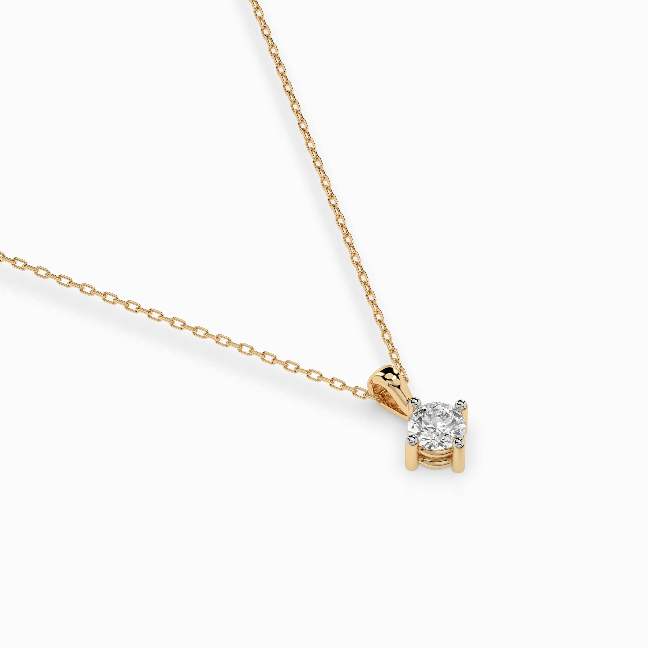 Колие жълто злато с един диамант KIARA