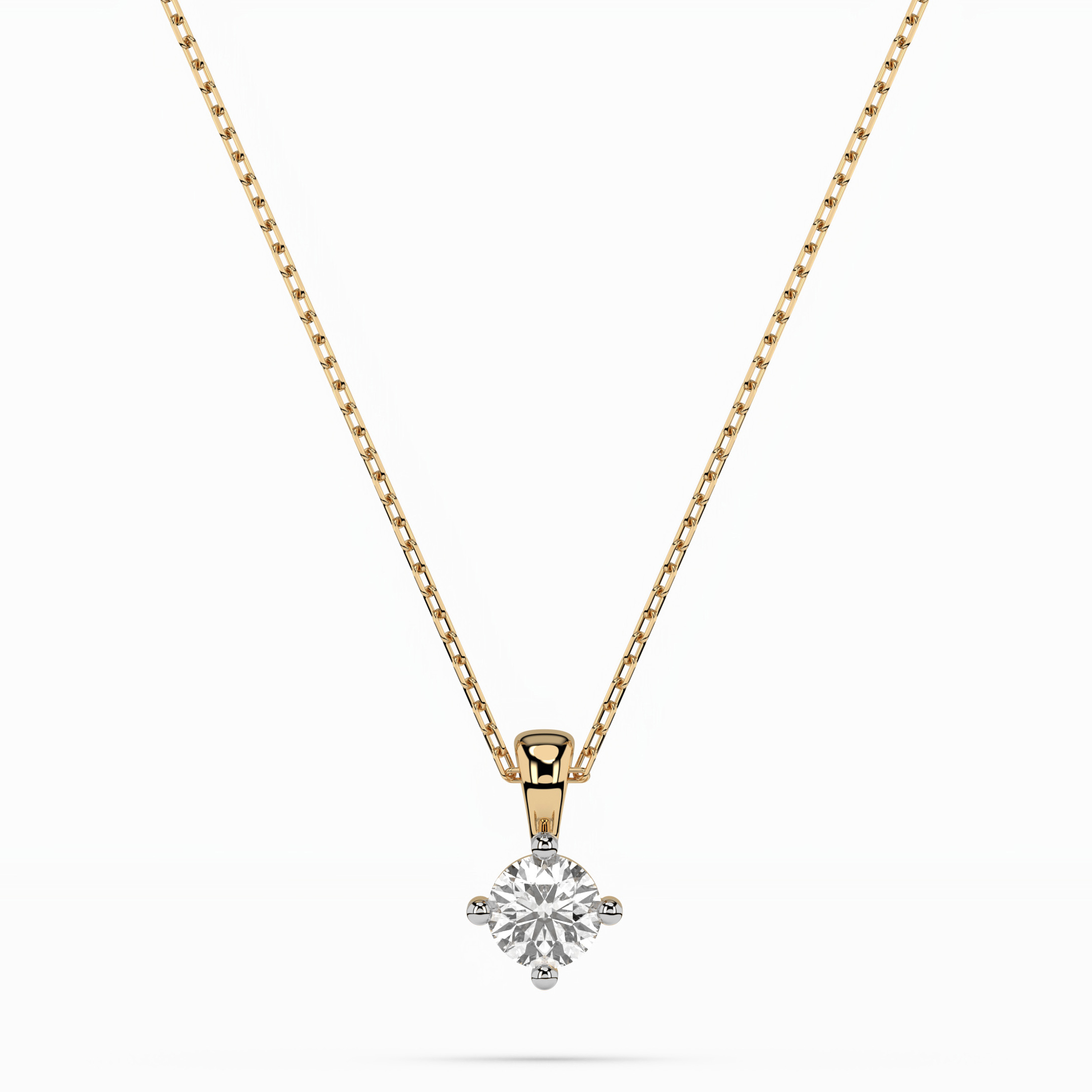 Колие жълто злато с един диамант KIARA