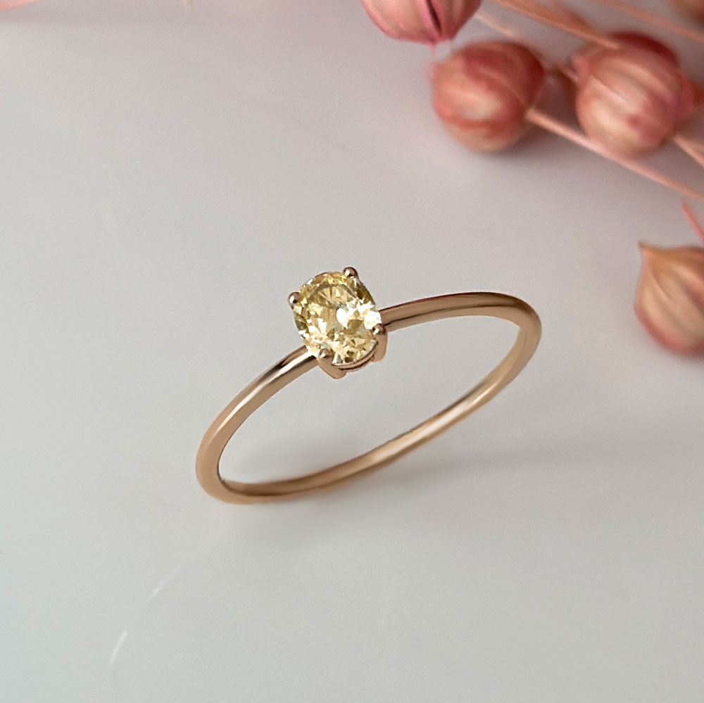 Пръстен розово злато с цитрин AMANDA