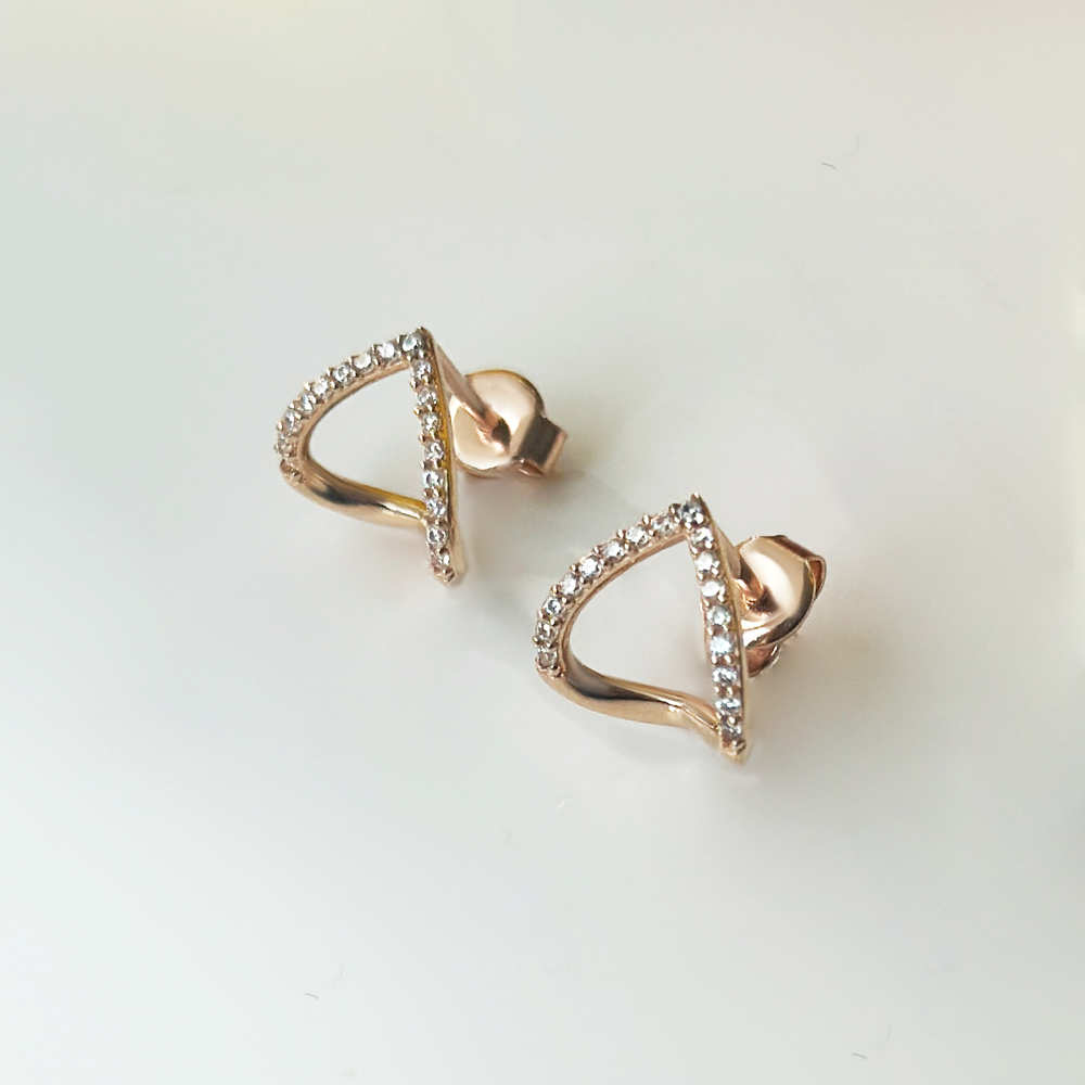 Златни обици розово злато KATRIN