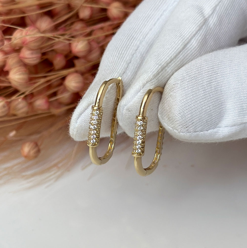 Висящи златни обеци SELENA