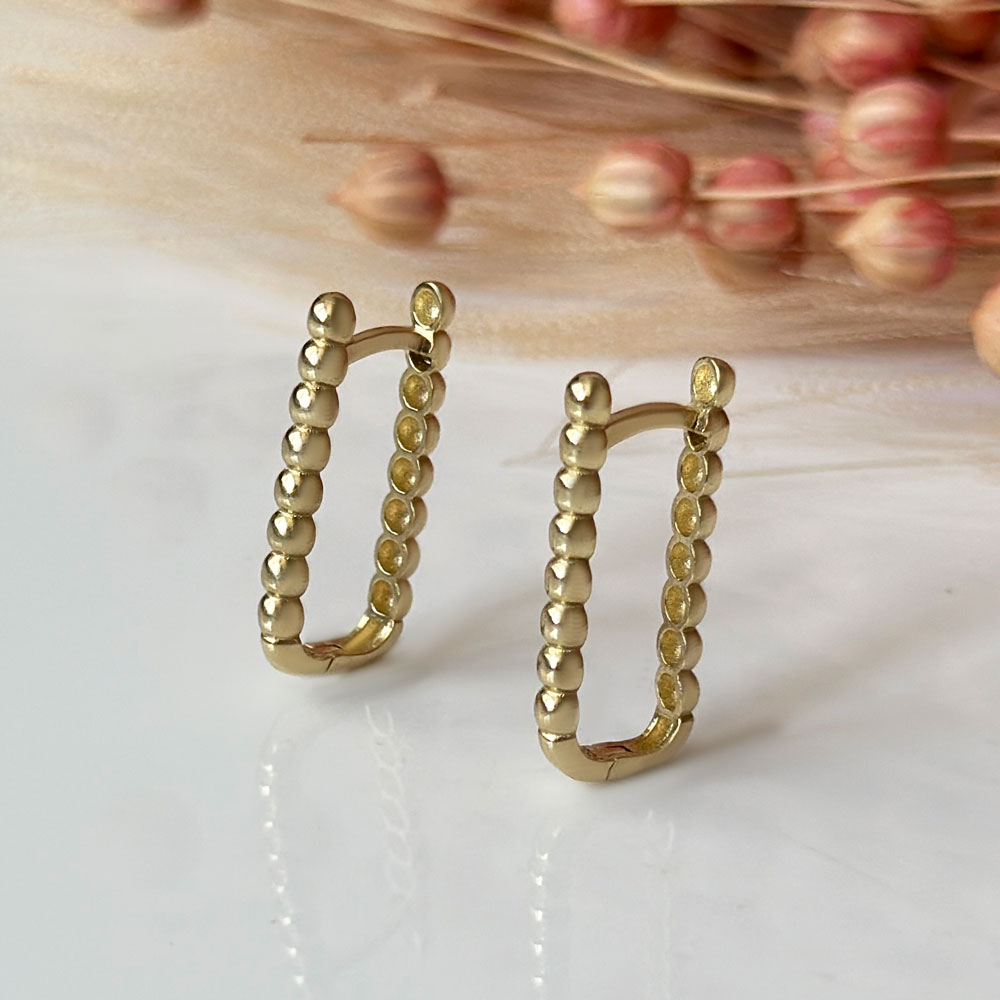 Дамски обеци без камъни от жълто злато ALISIA