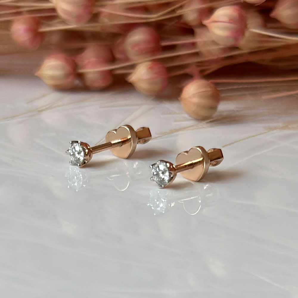 Диамантени обеци розово злато ERIKA