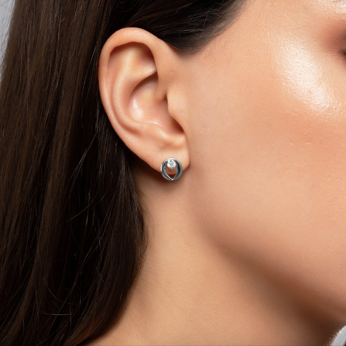 Обеци бяло злато white Lagoon