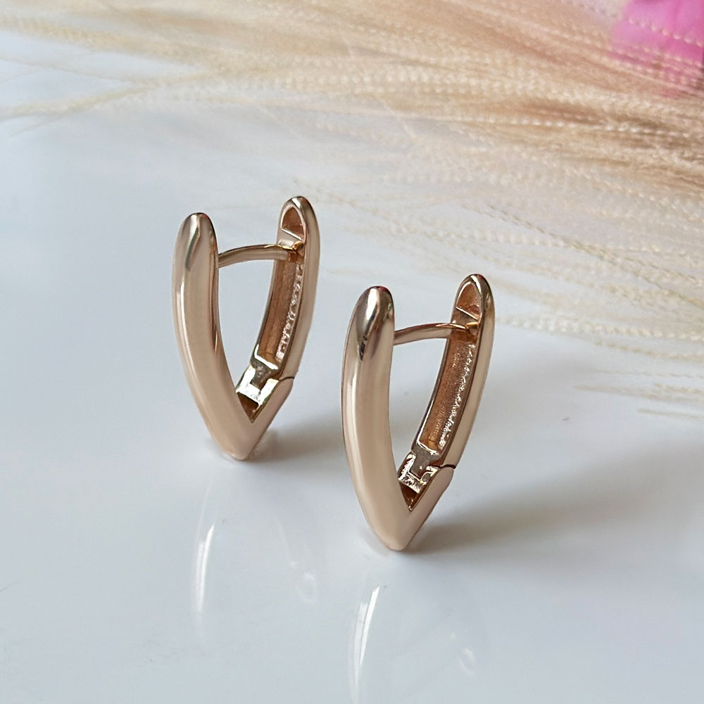 Розово злато обеци без камъни VIKI