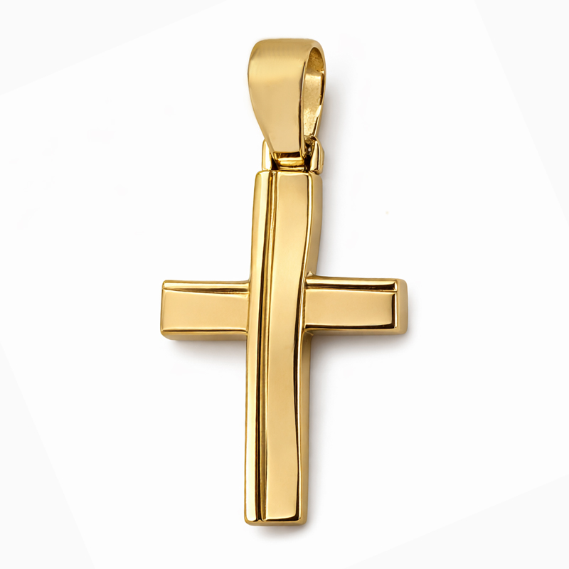 Златен кръст с две лица Graceful Reflection