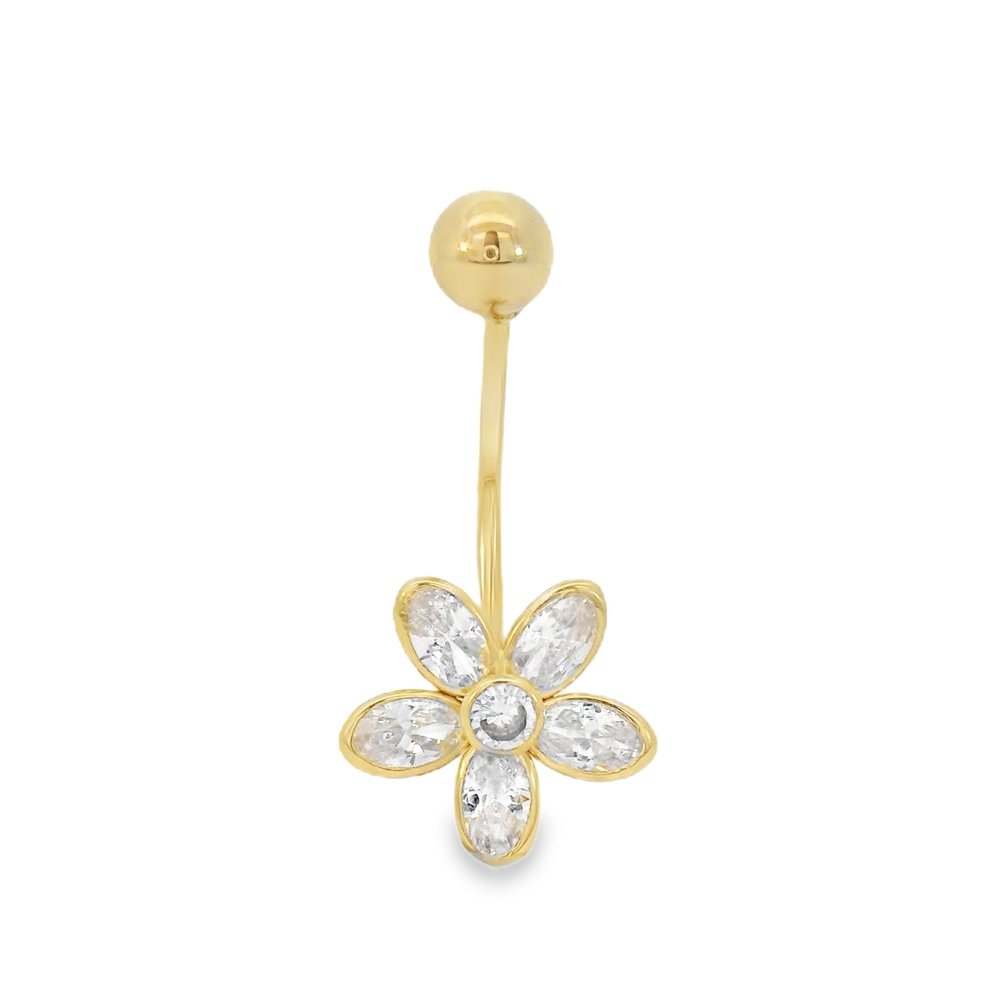Златен пиърсинг за пъп цвете