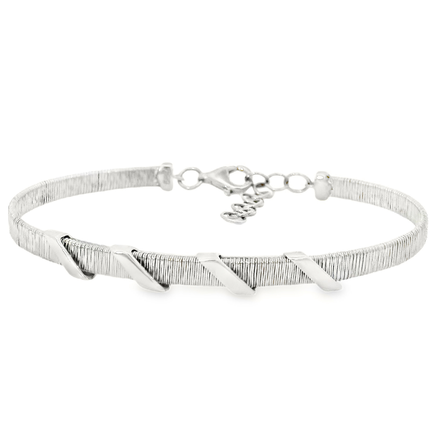 Бяло злато твърда гривна VANESSA