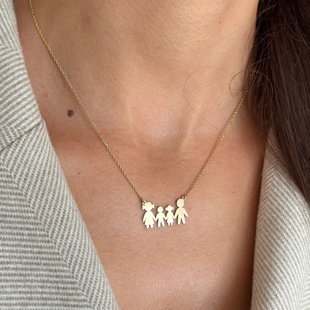 Колие жълто злато семейство