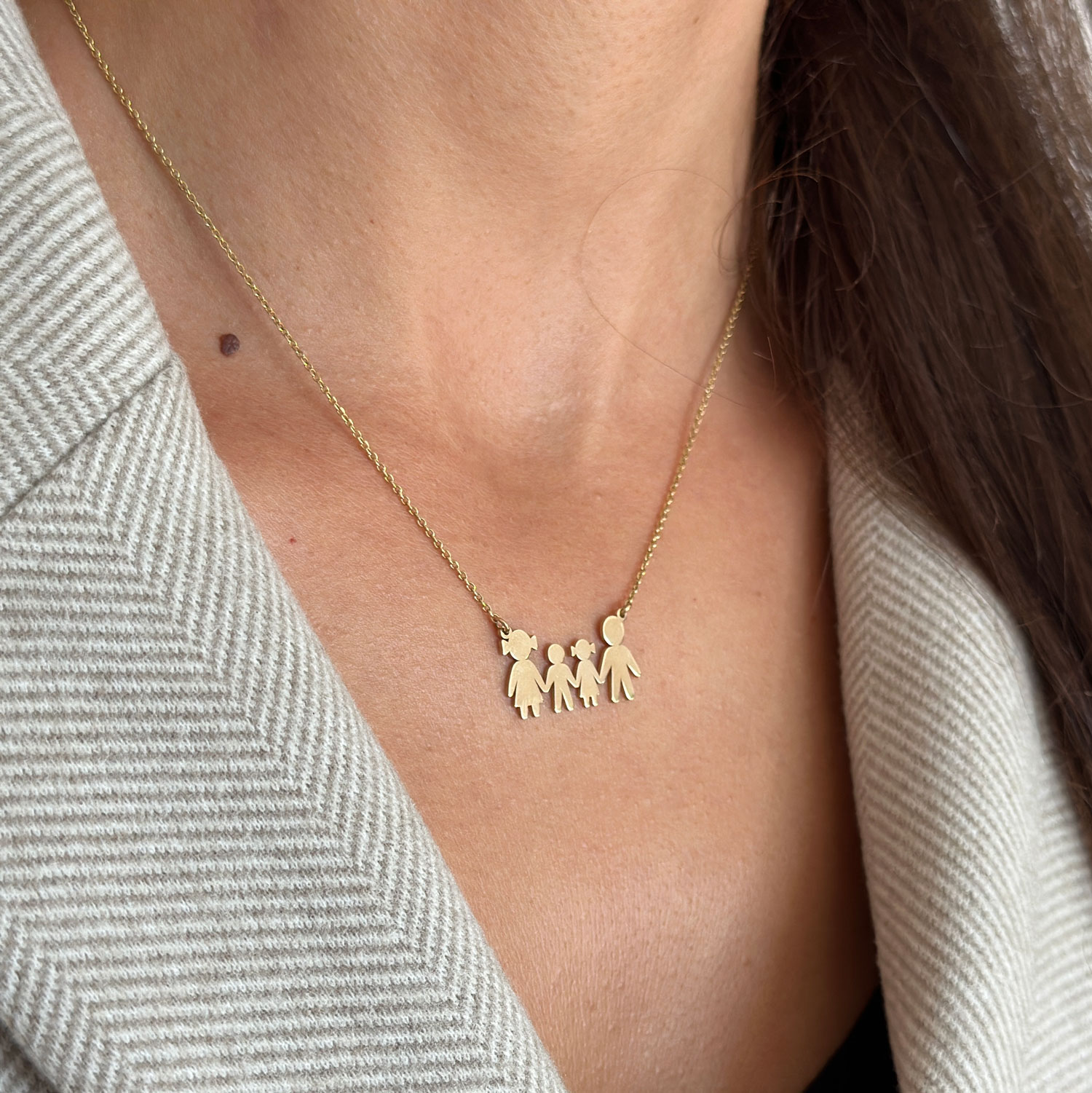 Колие жълто злато семейство