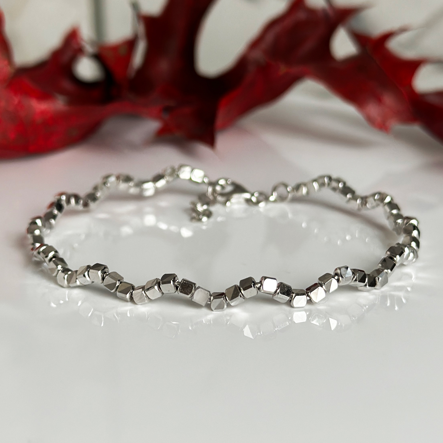 Твърда гривна бяло злато MEGAN