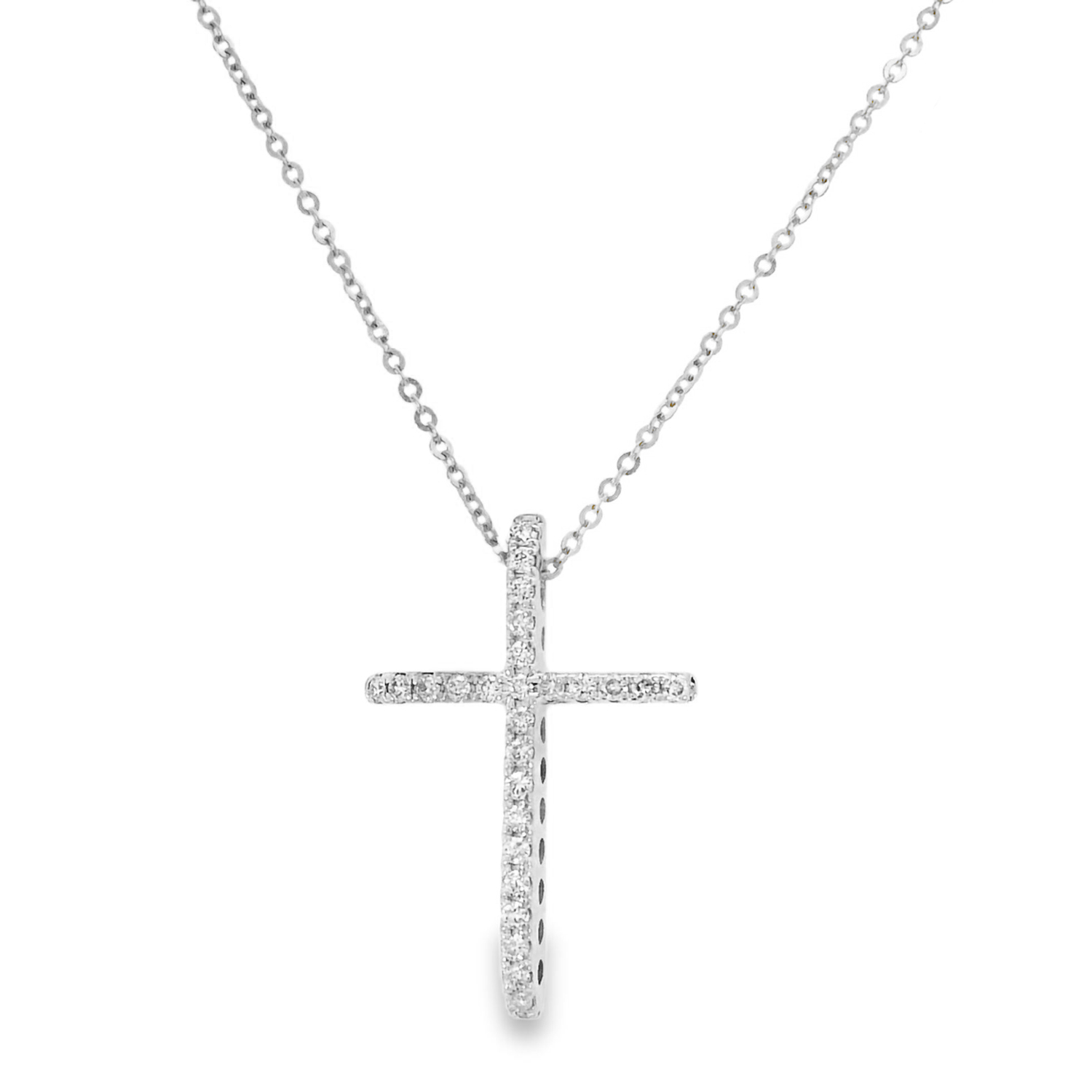 Бяло злато кръст с диаманти JESSIKA