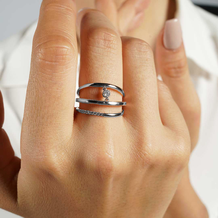 Бяло злато пръстен  Francheska